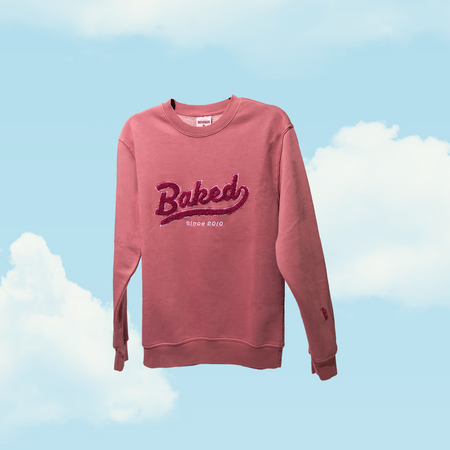 Baked Chenille Crewneck - Cherry